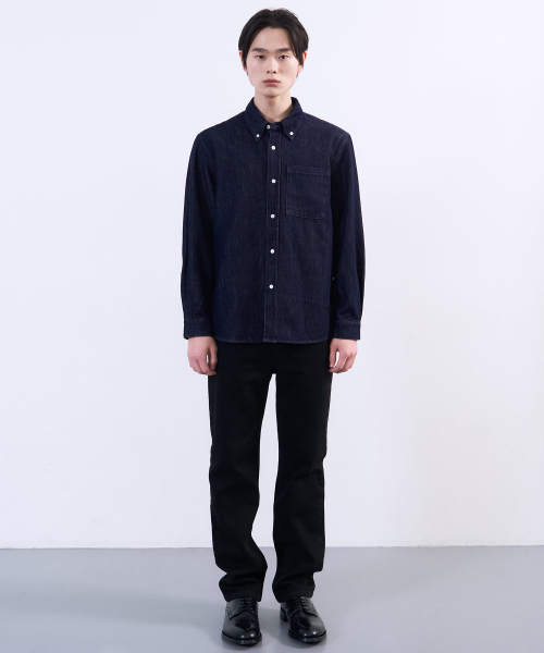 PLAC(プラック)の「ノンフェイドロングスリーブデニムシャツディープブルー(シャツ/ブラウス・メンズ・その他・SMALL/MEDIUM/LARGE)」の3枚目の写真