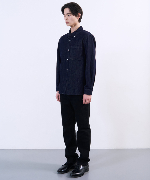 PLAC(プラック)の「ノンフェイドロングスリーブデニムシャツディープブルー(シャツ/ブラウス・メンズ・その他・SMALL/MEDIUM/LARGE)」の4枚目の写真