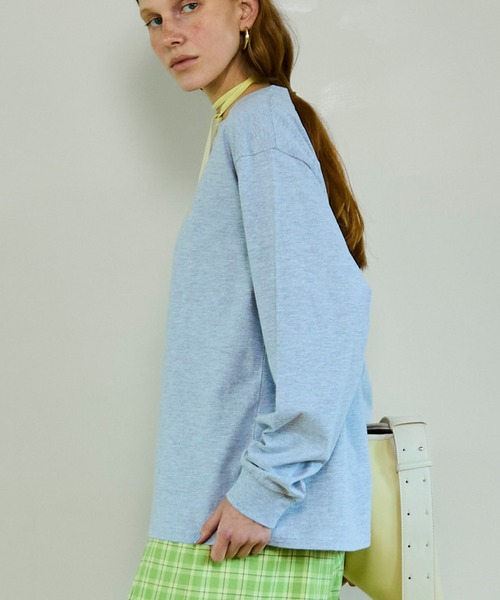 MAISON SPECIAL（メゾンスペシャル）の「Find Me Long T-Shirt/Find meロンTEE（Tシャツ/カットソー・レディース・ピンク/ホワイト/ブルー/グレー/マルチ・FREE）」の17枚目の写真