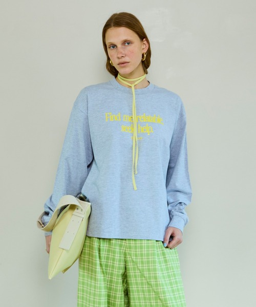 MAISON SPECIAL（メゾンスペシャル）の「Find Me Long T-Shirt/Find meロンTEE（Tシャツ/カットソー・レディース・ピンク/ホワイト/ブルー/グレー/マルチ・FREE）」の16枚目の写真