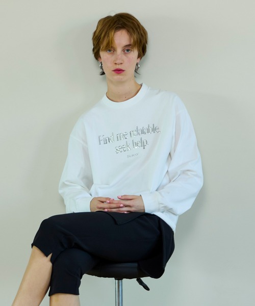 MAISON SPECIAL（メゾンスペシャル）の「Find Me Long T-Shirt/Find meロンTEE（Tシャツ/カットソー・レディース・ピンク/ホワイト/ブルー/グレー/マルチ・FREE）」の15枚目の写真