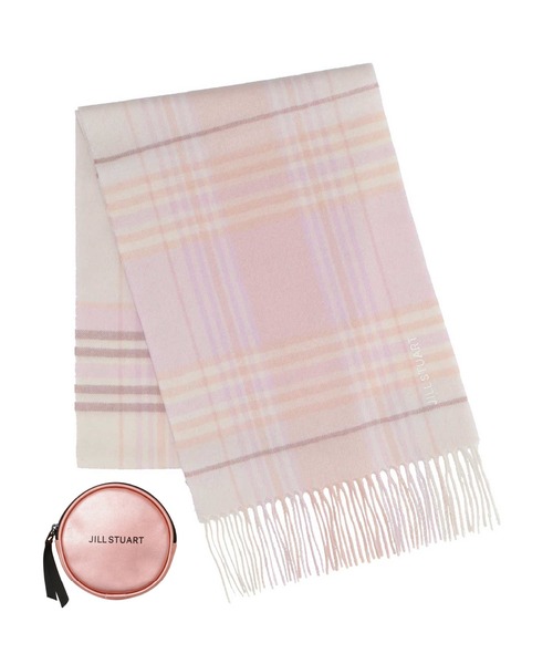 JILL STUART(ジルスチュアート)の「【数量限定】ノベルティ付き カシミヤチェックマフラー(マフラー・レディース・パープル/ピンク/イエロー/グリーン・FREE)」の4枚目の写真