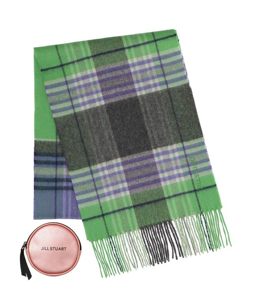 JILL STUART(ジルスチュアート)の「【数量限定】ノベルティ付き カシミヤチェックマフラー(マフラー・レディース・パープル/ピンク/イエロー/グリーン・FREE)」の2枚目の写真