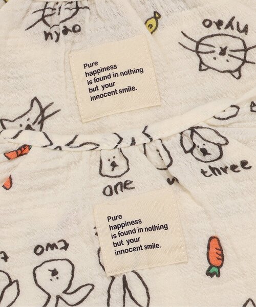 BREEZE（ブリーズ）の「ねこ・うさぎガーゼロンパス（ロンパース・キッズ・オレンジ/ブルー・60/70）」の4枚目の写真