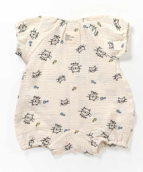 BREEZE（ブリーズ）の「ねこ・うさぎガーゼロンパス（ロンパース・キッズ・オレンジ/ブルー・60/70）」の9枚目の写真