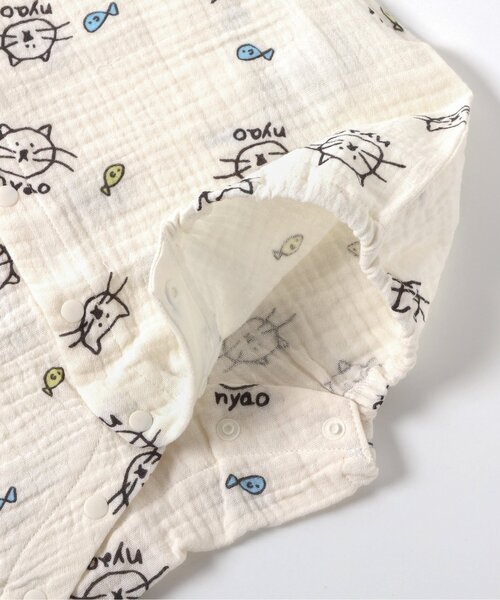 BREEZE（ブリーズ）の「ねこ・うさぎガーゼロンパス（ロンパース・キッズ・オレンジ/ブルー・60/70）」の11枚目の写真