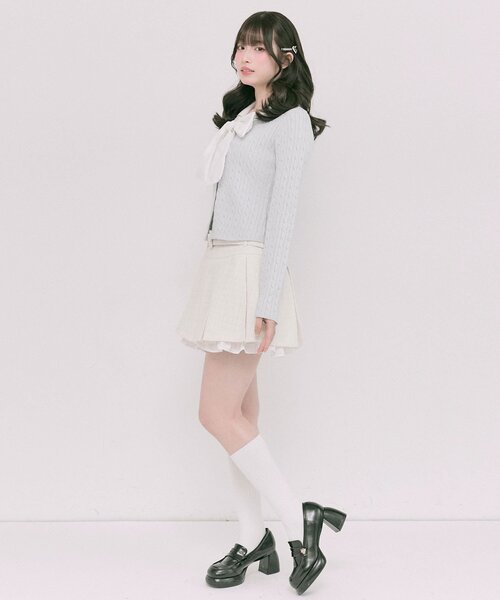 OLIVE des OLIVE（オリーブデオリーブ）の「裾フリルプリーツスカート（スカート・レディース・オフホワイト/ライトグレー/ネイビー・FREE）」の17枚目の写真