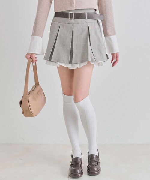 OLIVE des OLIVE（オリーブデオリーブ）の「裾フリルプリーツスカート（スカート・レディース・オフホワイト/ライトグレー/ネイビー・FREE）」の21枚目の写真