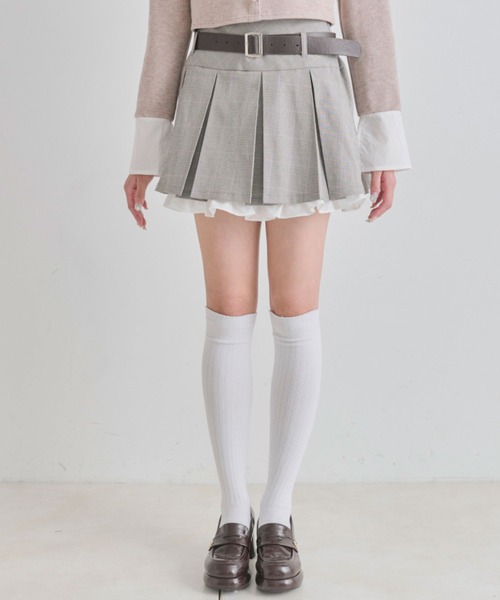 OLIVE des OLIVE（オリーブデオリーブ）の「裾フリルプリーツスカート（スカート・レディース・オフホワイト/ライトグレー/ネイビー・FREE）」の8枚目の写真