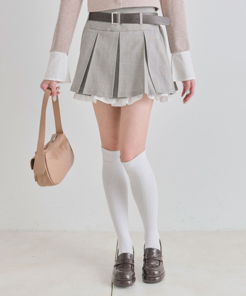 OLIVE des OLIVE（オリーブデオリーブ）の「裾フリルプリーツスカート（スカート・レディース・オフホワイト/ライトグレー/ネイビー・FREE）」の7枚目の写真