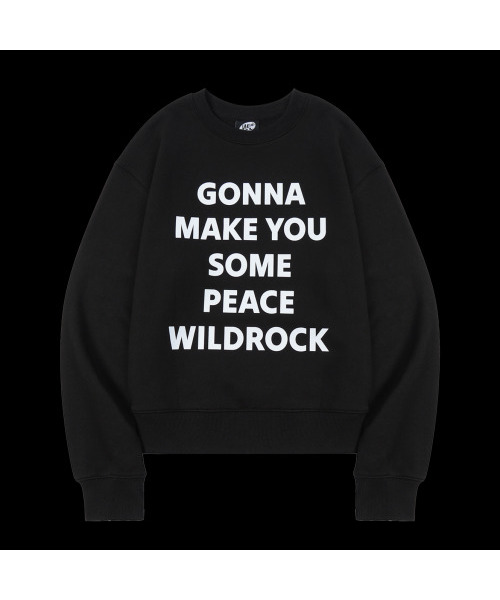 WILDROCK(ワイルドロック)の「レタリングクロップスウェット_ブラック(スウェット・レディース・その他・FREE)」の1枚目の写真