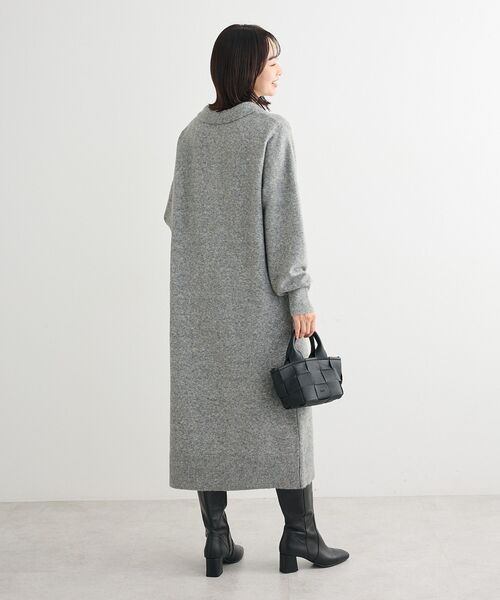 Green　Parks（グリーンパークス）の「金釦ポロシャツニットワンピース（ワンピース・レディース・杢グレー/ブラック・FREE）」の16枚目の写真