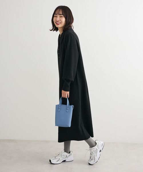 Green　Parks（グリーンパークス）の「金釦ポロシャツニットワンピース（ワンピース・レディース・杢グレー/ブラック・FREE）」の20枚目の写真