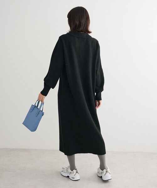 Green　Parks（グリーンパークス）の「金釦ポロシャツニットワンピース（ワンピース・レディース・杢グレー/ブラック・FREE）」の21枚目の写真
