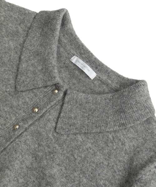 Green　Parks（グリーンパークス）の「金釦ポロシャツニットワンピース（ワンピース・レディース・杢グレー/ブラック・FREE）」の3枚目の写真