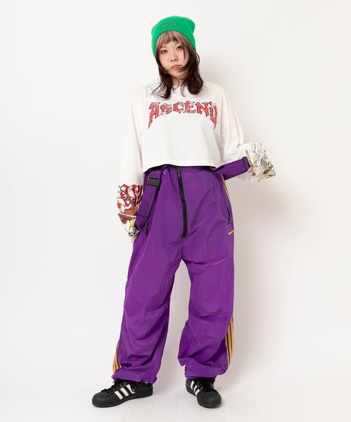 RNA（アールエヌエー）の「O0752 ナイロントラックオーバーオール（サロペット/オーバーオール・レディース・グレー/グリーン/パープル・MEDIUM）」の16枚目の写真