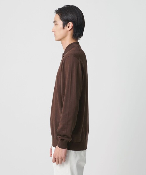 UNITED ARROWS（ユナイテッドアローズ）の「コットン ハイゲージ  ニットポロシャツ（ニット/セーター・メンズ・ダークブラウン/ネイビー・S/L/M/XL）」の8枚目の写真
