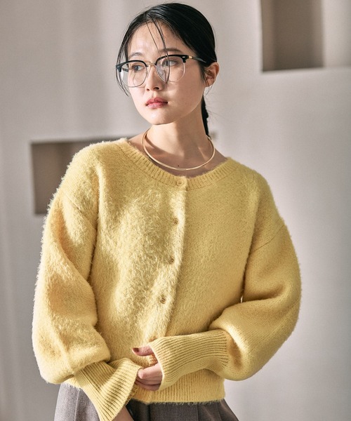 LEPSIM（レプシィム）の「7ゲージ袖リブシャギーカーディガン　627004（カーディガン/ボレロ・レディース・グレー/ブラウン/イエロー・FREE）」の3枚目の写真