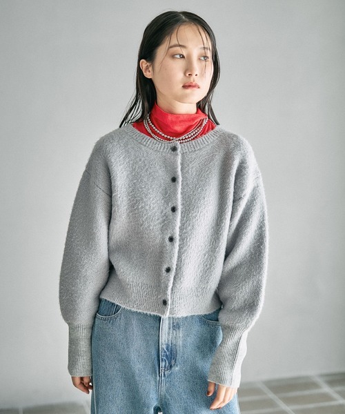 LEPSIM（レプシィム）の「7ゲージ袖リブシャギーカーディガン　627004（カーディガン/ボレロ・レディース・グレー/ブラウン/イエロー・FREE）」の7枚目の写真