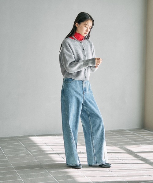 LEPSIM（レプシィム）の「7ゲージ袖リブシャギーカーディガン　627004（カーディガン/ボレロ・レディース・グレー/ブラウン/イエロー・FREE）」の10枚目の写真