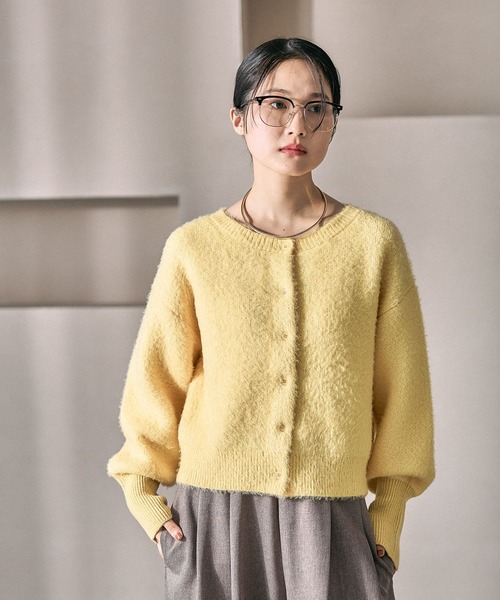 LEPSIM（レプシィム）の「7ゲージ袖リブシャギーカーディガン　627004（カーディガン/ボレロ・レディース・グレー/ブラウン/イエロー・FREE）」の11枚目の写真