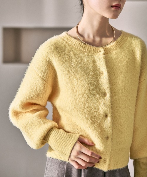 LEPSIM（レプシィム）の「7ゲージ袖リブシャギーカーディガン　627004（カーディガン/ボレロ・レディース・グレー/ブラウン/イエロー・FREE）」の13枚目の写真