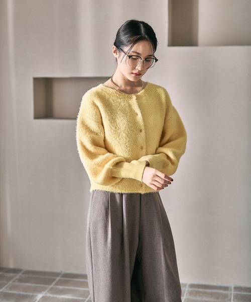 LEPSIM（レプシィム）の「7ゲージ袖リブシャギーカーディガン　627004（カーディガン/ボレロ・レディース・グレー/ブラウン/イエロー・FREE）」の14枚目の写真