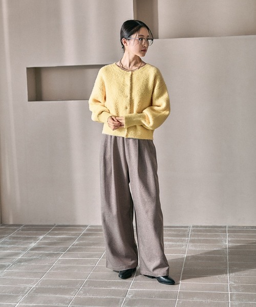 LEPSIM（レプシィム）の「7ゲージ袖リブシャギーカーディガン　627004（カーディガン/ボレロ・レディース・グレー/ブラウン/イエロー・FREE）」の16枚目の写真