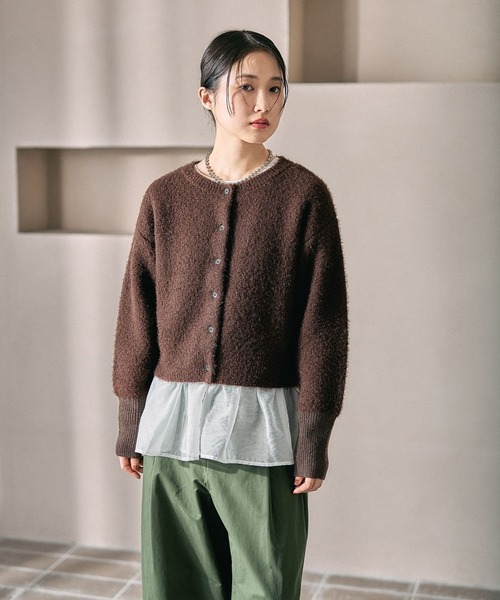 LEPSIM（レプシィム）の「7ゲージ袖リブシャギーカーディガン　627004（カーディガン/ボレロ・レディース・グレー/ブラウン/イエロー・FREE）」の18枚目の写真