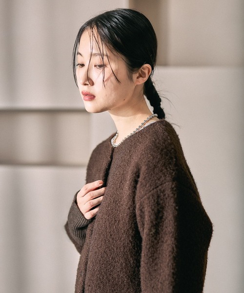 LEPSIM（レプシィム）の「7ゲージ袖リブシャギーカーディガン　627004（カーディガン/ボレロ・レディース・グレー/ブラウン/イエロー・FREE）」の20枚目の写真