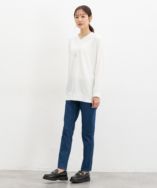 Honeys(ハニーズ)の「アクセ付ドルマントップス(Tシャツ/カットソー・レディース・グリーン/ブルー/ブラック/アイボリー/ベージュ・LL/L/M)」の19枚目の写真