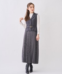 SWINGLE | ジレ＆プリーツスカートセット(ワンピース)