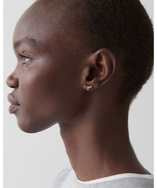 kate spade new york（ケイトスペード ニューヨーク）の「アイ ラブ ユー ピアス（ピアス（両耳用）・レディース・イエロー・ONESIZE）」の2枚目の写真