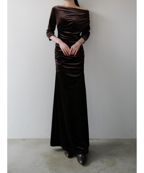 shirring drape velour dress（ワンピース）｜celon（セロン）の