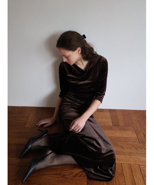 shirring drape velour dress（ワンピース）｜celon（セロン）の