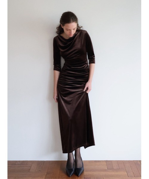 shirring drape velour dress（ワンピース）｜celon（セロン）の