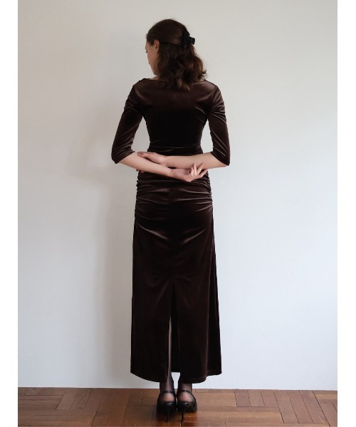 shirring drape velour dress（ワンピース）｜celon（セロン）の