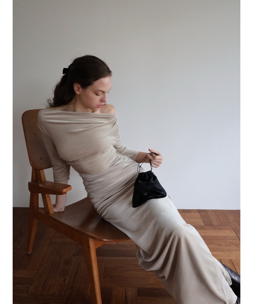 shirring drape velour dress（ワンピース）｜celon（セロン）の