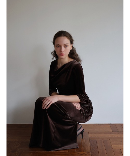 shirring drape velour dress（ワンピース）｜celon（セロン）の