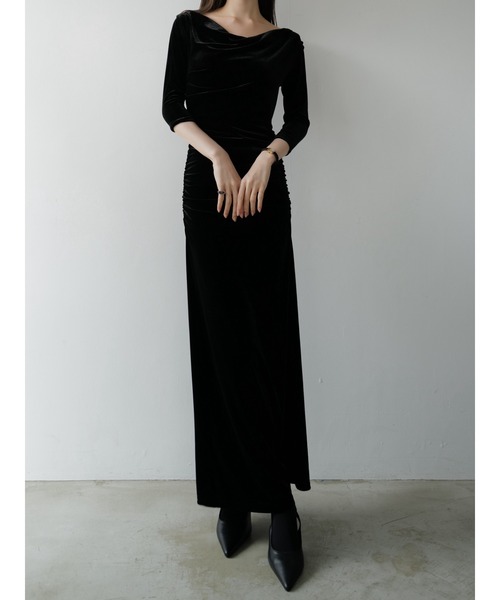 shirring drape velour dress（ワンピース）｜celon（セロン）の