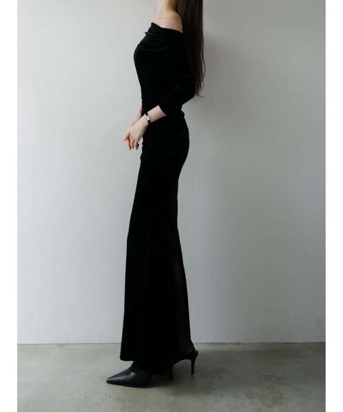 shirring drape velour dress（ワンピース）｜celon（セロン）の