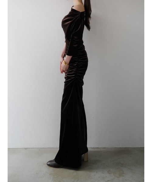 shirring drape velour dress（ワンピース）｜celon（セロン）の