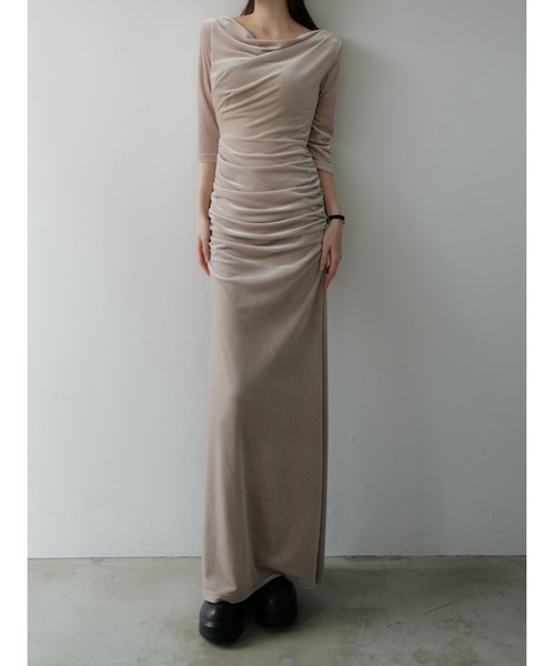 shirring drape velour dress（ワンピース）｜celon（セロン）の