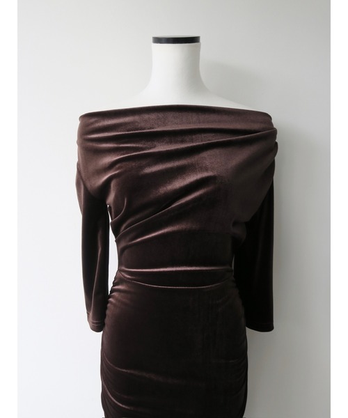 shirring drape velour dress（ワンピース）｜celon（セロン）の