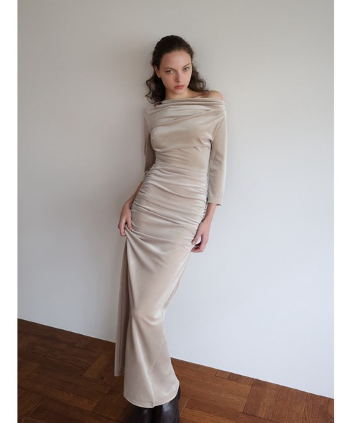 shirring drape velour dress（ワンピース）｜celon（セロン）の