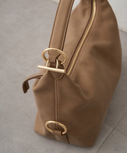 LOUNGEDRESS（ラウンジドレス）の「【GALENA/ガレナ】リングベルトバッグ（トートバッグ・レディース・ライトベージュ/モカ・FREE）」の3枚目の写真