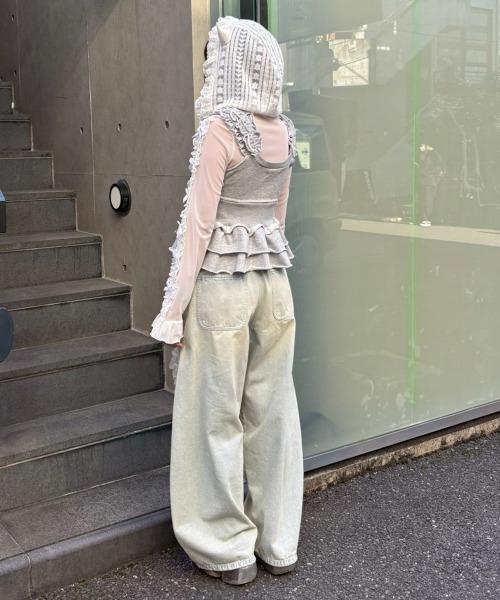 Candy Stripper(キャンディストリッパー)の「DEVIL LACE ボンネット(ニットキャップ/ビーニー・レディース・オフホワイト/ブラック・FREE)」の15枚目の写真