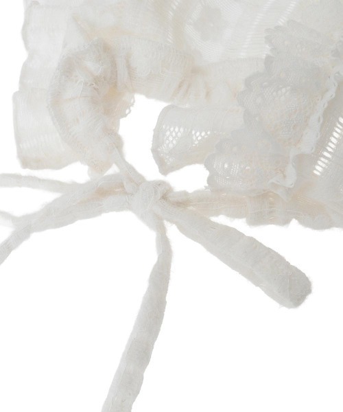 Candy Stripper(キャンディストリッパー)の「DEVIL LACE ボンネット(ニットキャップ/ビーニー・レディース・オフホワイト/ブラック・FREE)」の3枚目の写真