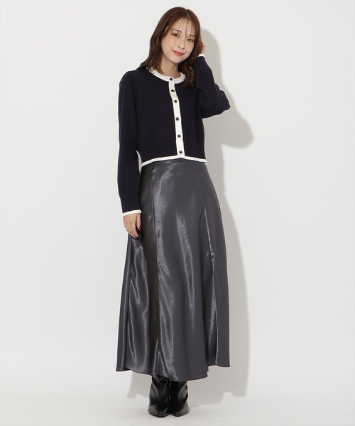 AND COUTURE(アンドクチュール)の「配色カーディガン(カーディガン/ボレロ・レディース・アイボリー/ピンク/ブルー/ネイビー・FREE)」の16枚目の写真