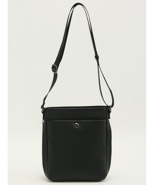 m.f.editorial(エムエフエディトリアル)の「m.f.エディトリアル メンズ 縦型 ミニショルダーバッグ(ショルダーバッグ・メンズ・グレー系その他2/ブラック・FREE)」の6枚目の写真